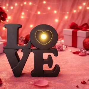 LOVE Light-Up Valentine's Day Decor | LED Heart Accent | Romantic Home Decor